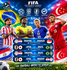 Lịch thi đấu giao hữu của Singapore và Brazil